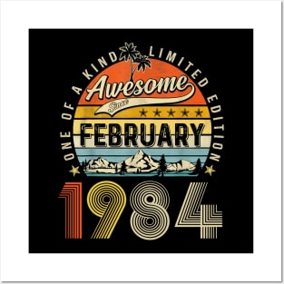 Awesome Since February 1984 Vintage 39th Birthday Posters and Art